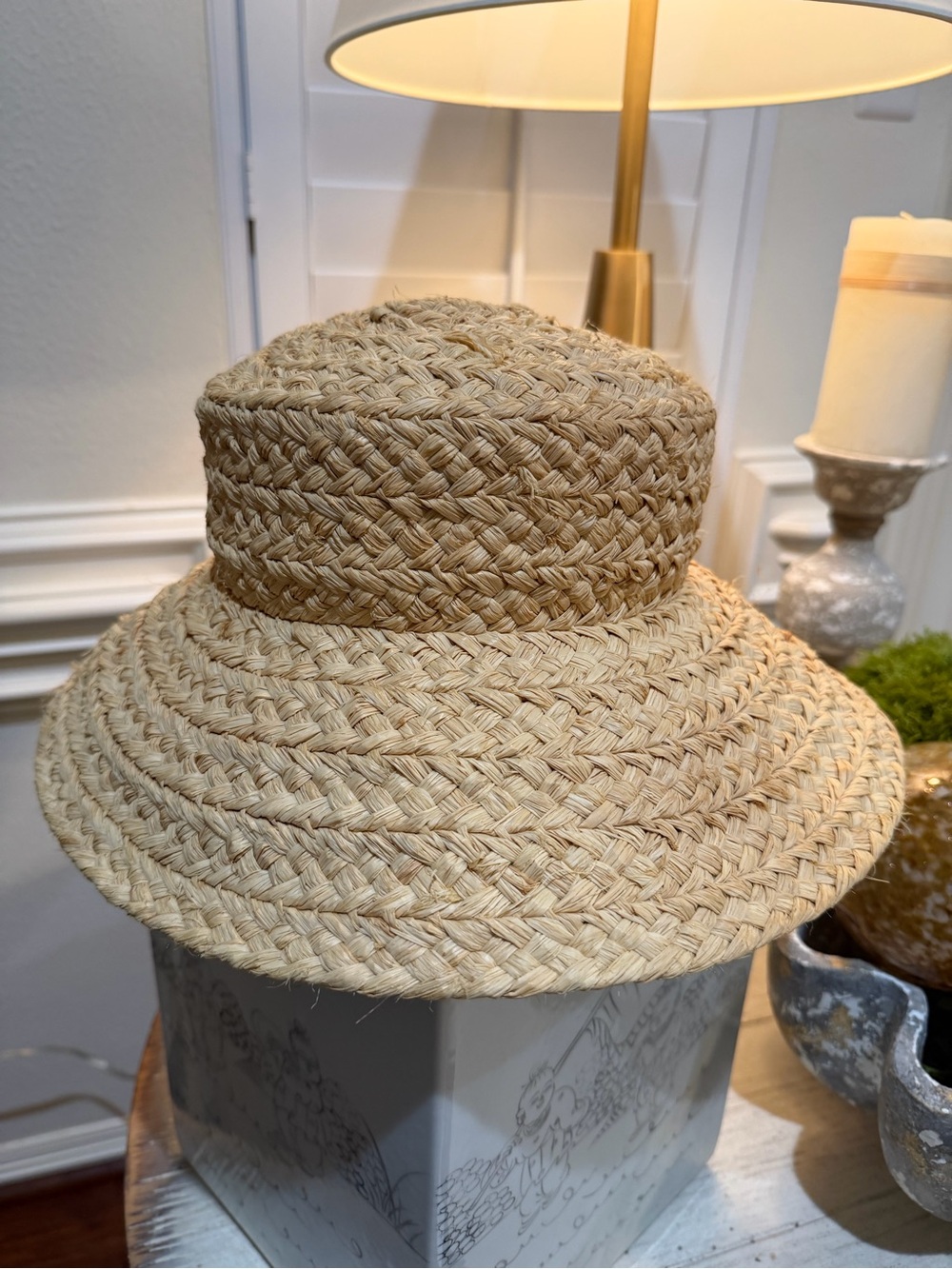 Helen Kaminski Natural Straw Braided Bucket Hat